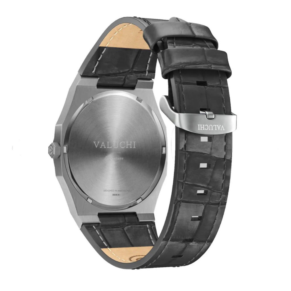 Date Master Series 40mm Leather Silver Black