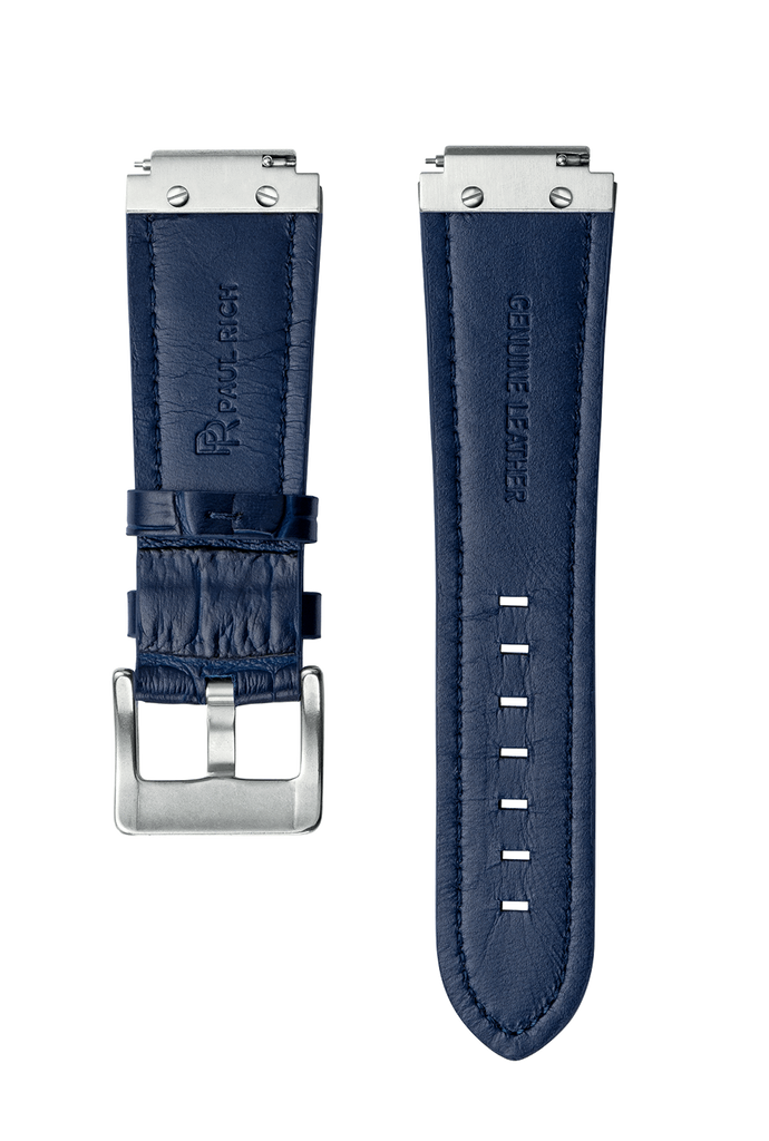 STEEL WATCHBAND - BLUE LEATHER