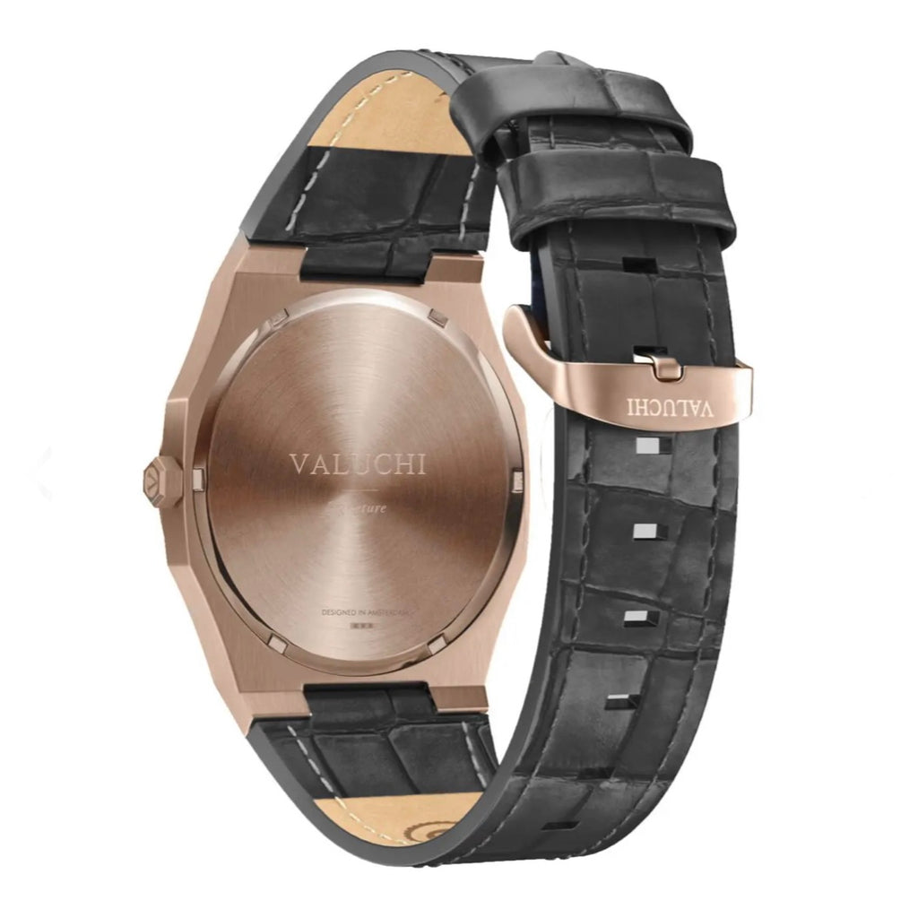 Date Master Series 36mm Leather Rose Black