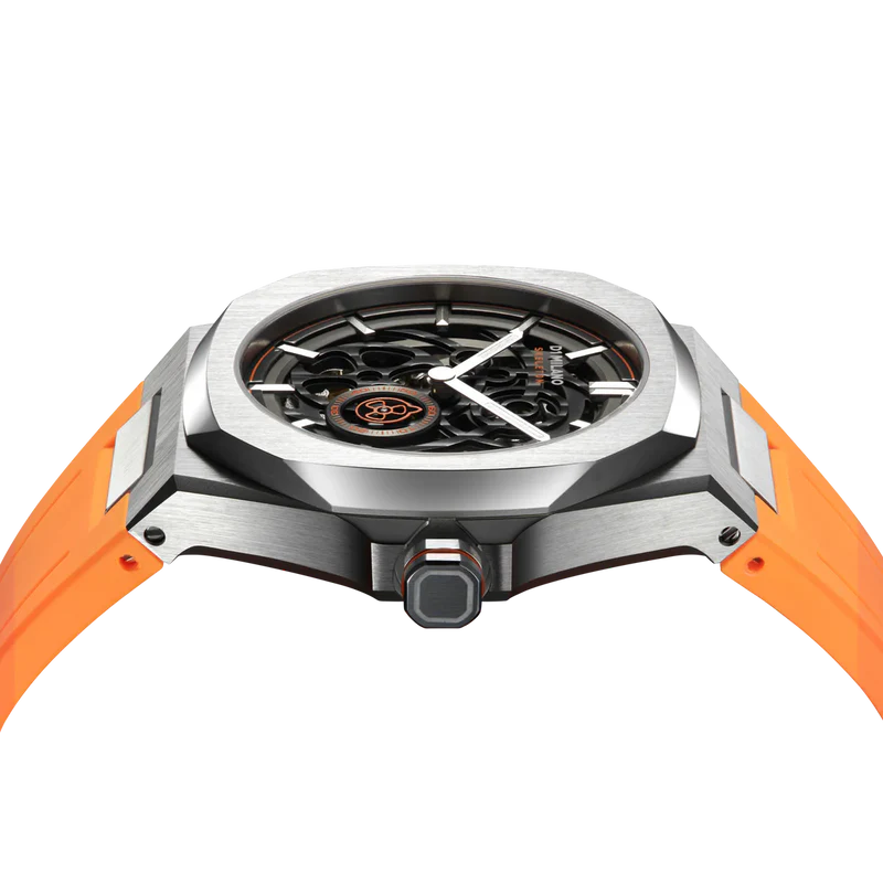 D1 MILANO SKRJ16 SKELETON RUBBER STRAP - SLICE ORANGE – The WATCH