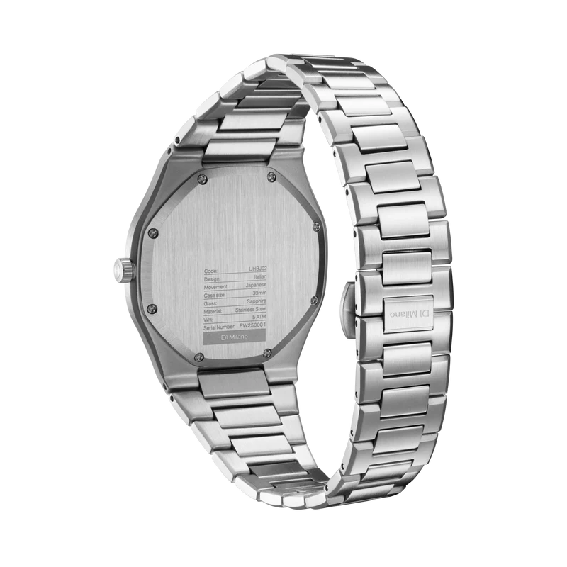 D1 MILANO UHBJ02 GROOVY SILVER -ULTRA THIN 39mm