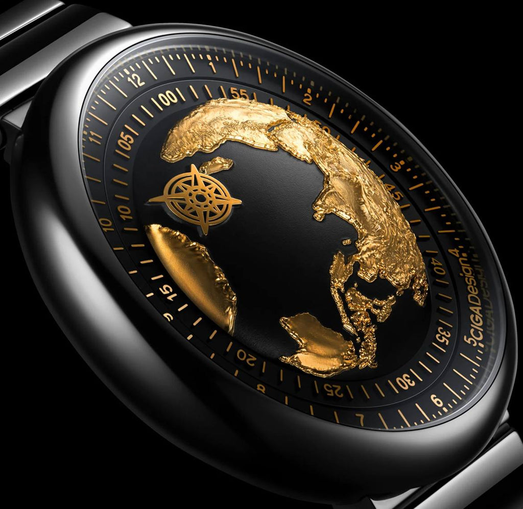 CIGA Design U031- BG01- W6B7B BLACK Mechanical Watch Series U Blue Planet - Gilding Version