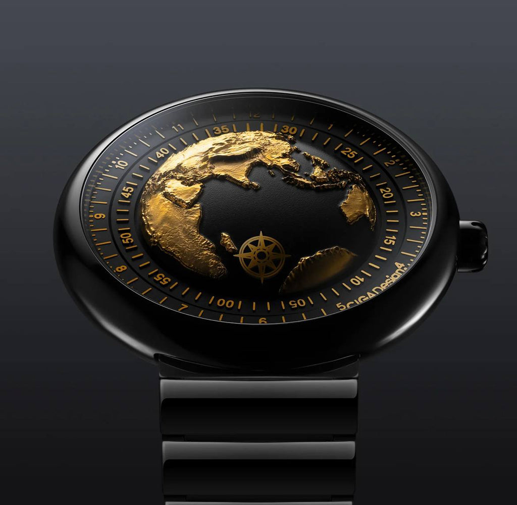 CIGA Design U031- BG01- W6B7B BLACK Mechanical Watch Series U Blue Planet - Gilding Version