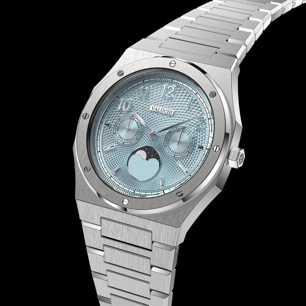 VALUCHI Dual Calendar Silver Ice - 40MM