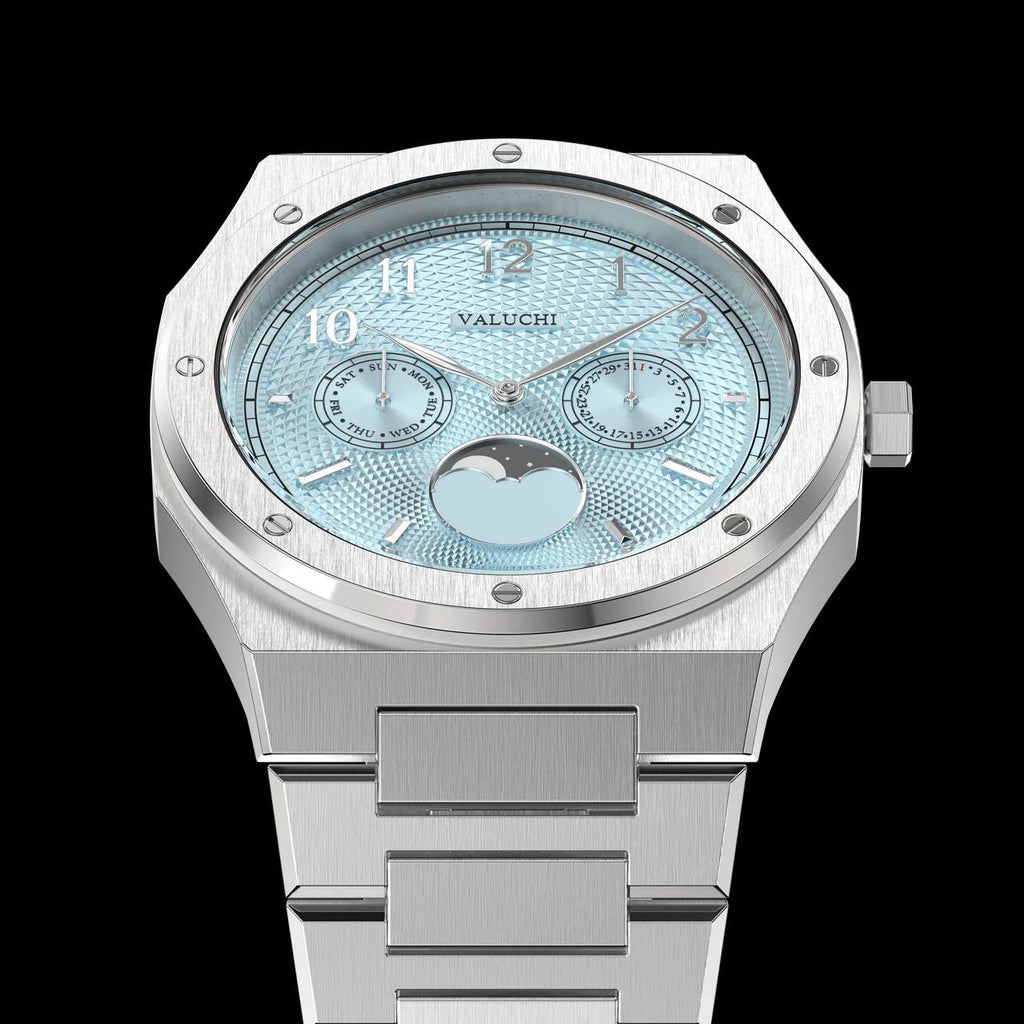 VALUCHI Dual Calendar Silver Ice - 40MM