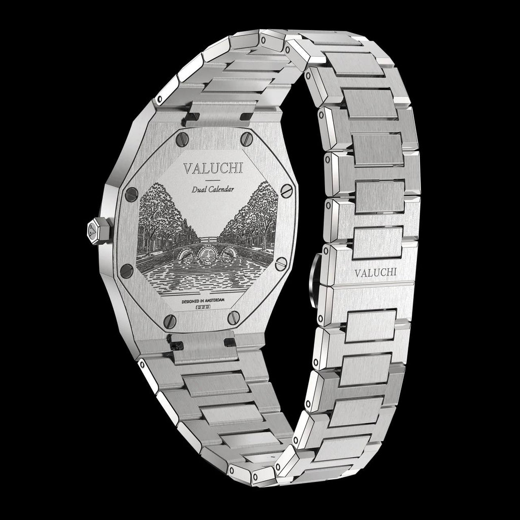 VALUCHI Dual Calendar Silver Ice - 40MM