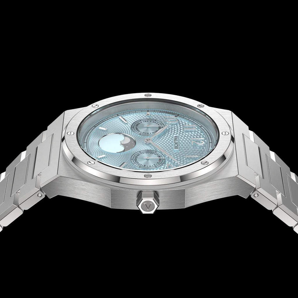 VALUCHI Dual Calendar Silver Ice - 40MM