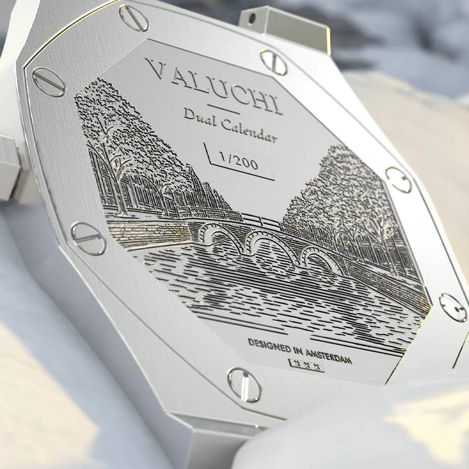 VALUCHI Dual Calendar Silver Ice - 40MM
