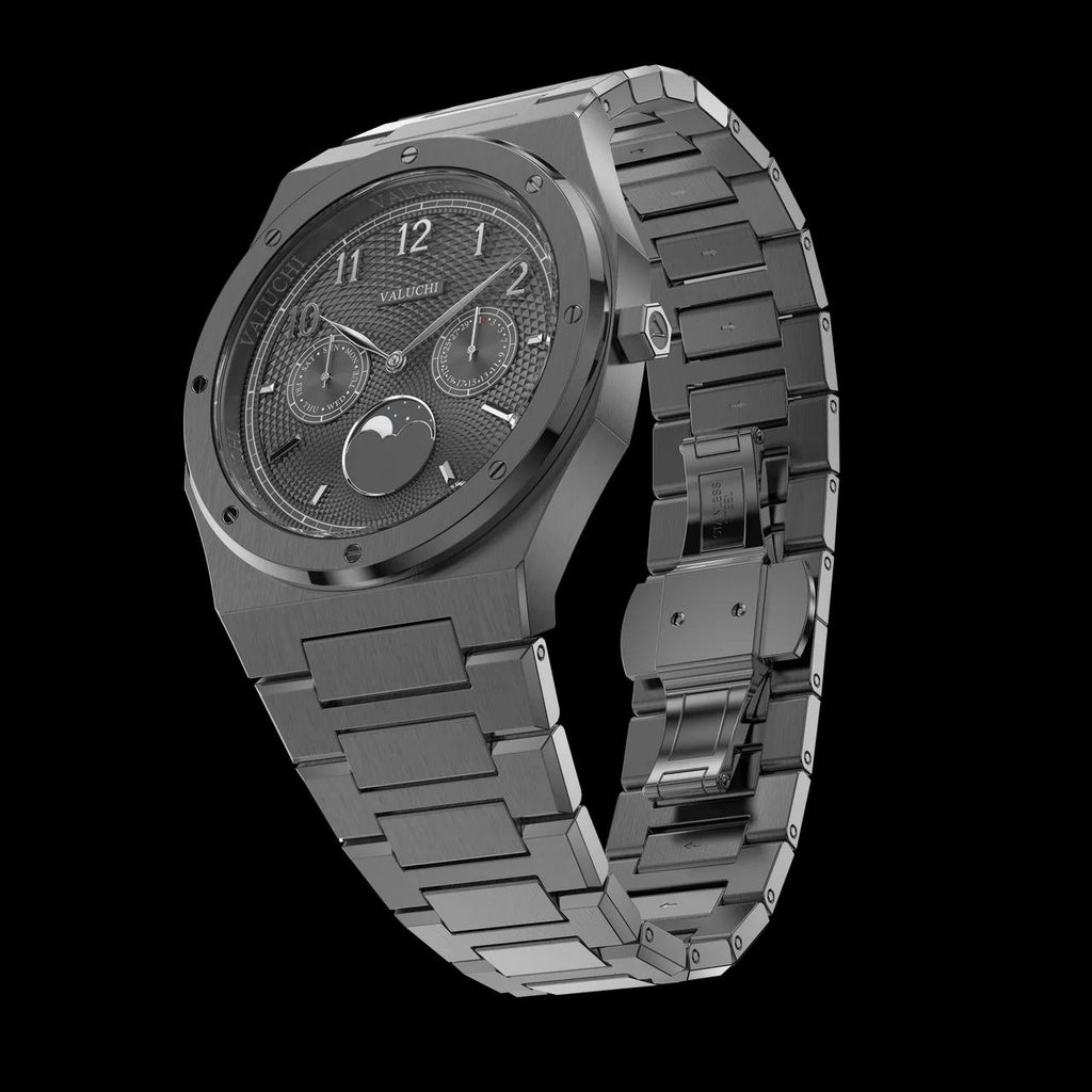 VALUCHI Dual Calendar Gunmetal Black-40MM