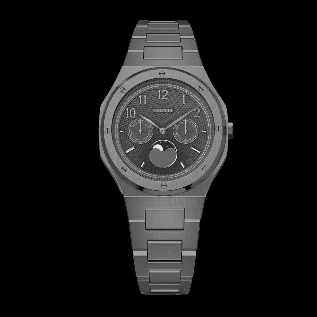VALUCHI Dual Calendar Gunmetal Black-40MM