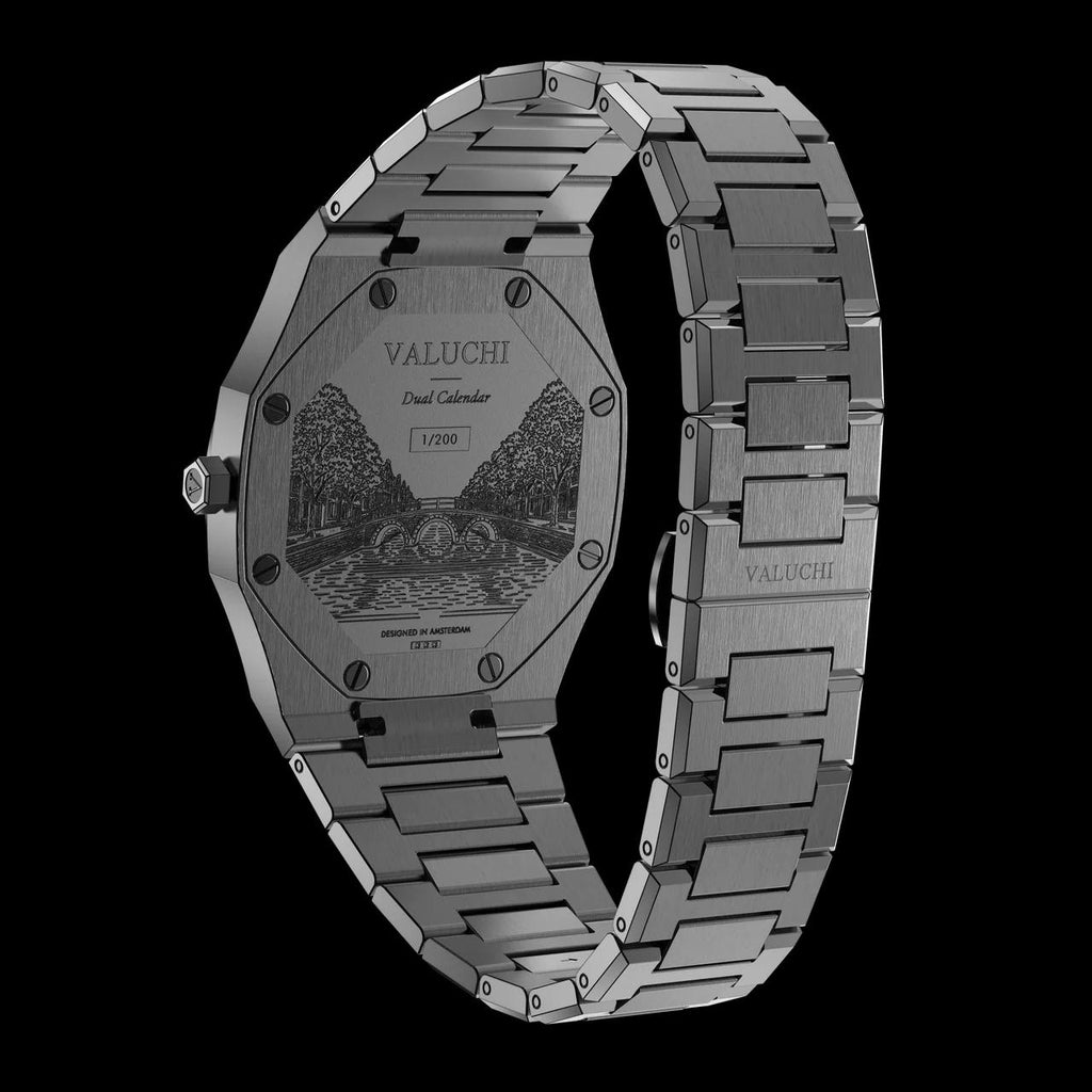 VALUCHI Dual Calendar Gunmetal Black-40MM