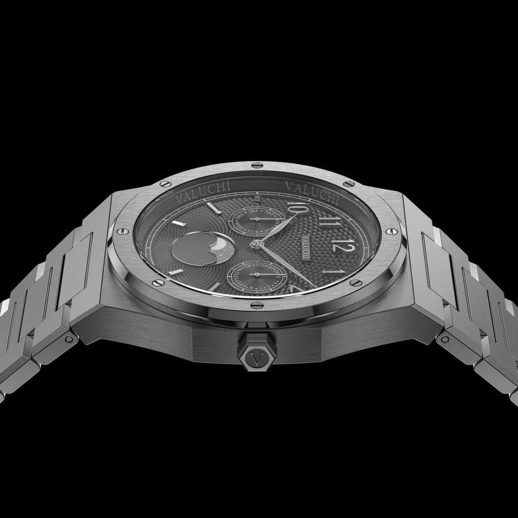 VALUCHI Dual Calendar Gunmetal Black-40MM
