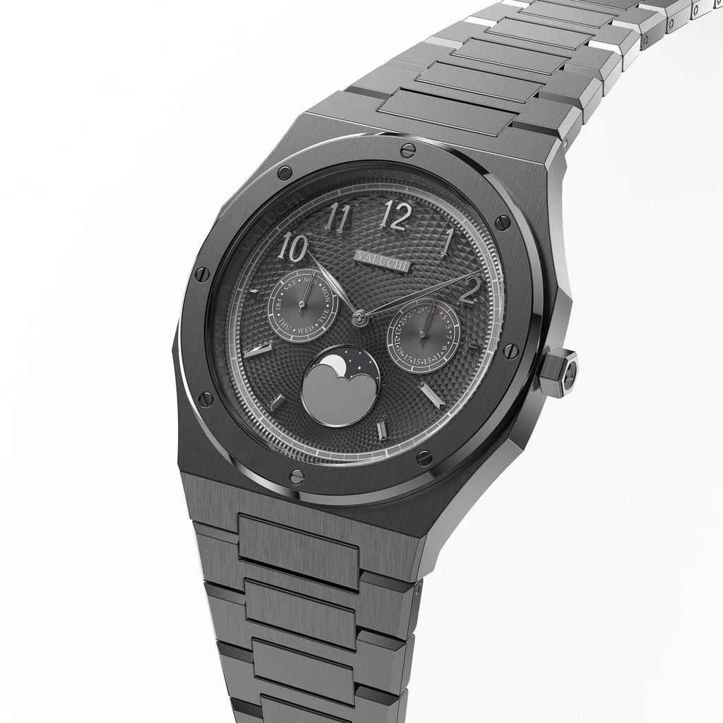 VALUCHI Dual Calendar Gunmetal Black-40MM