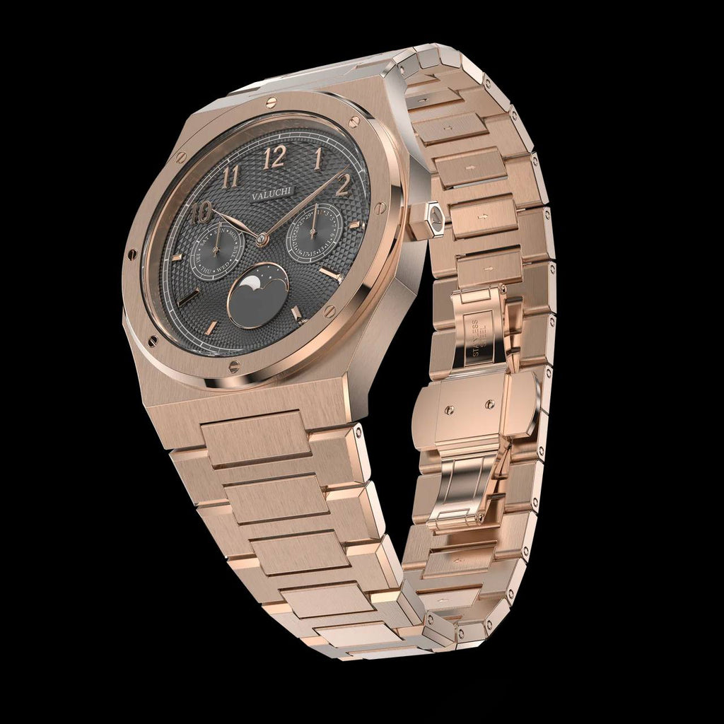 VALUCHI Dual Calendar Rose Gold Black- 40MM