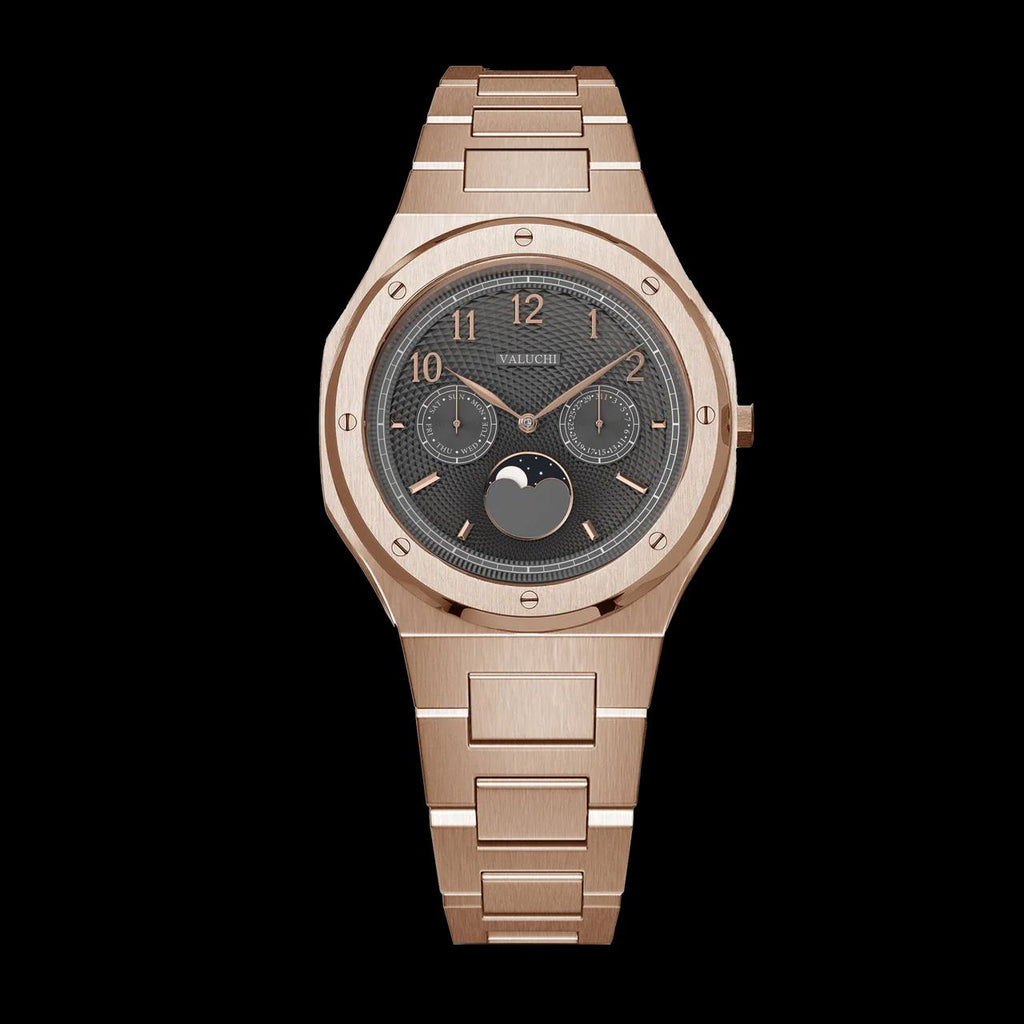 VALUCHI Dual Calendar Rose Gold Black- 40MM