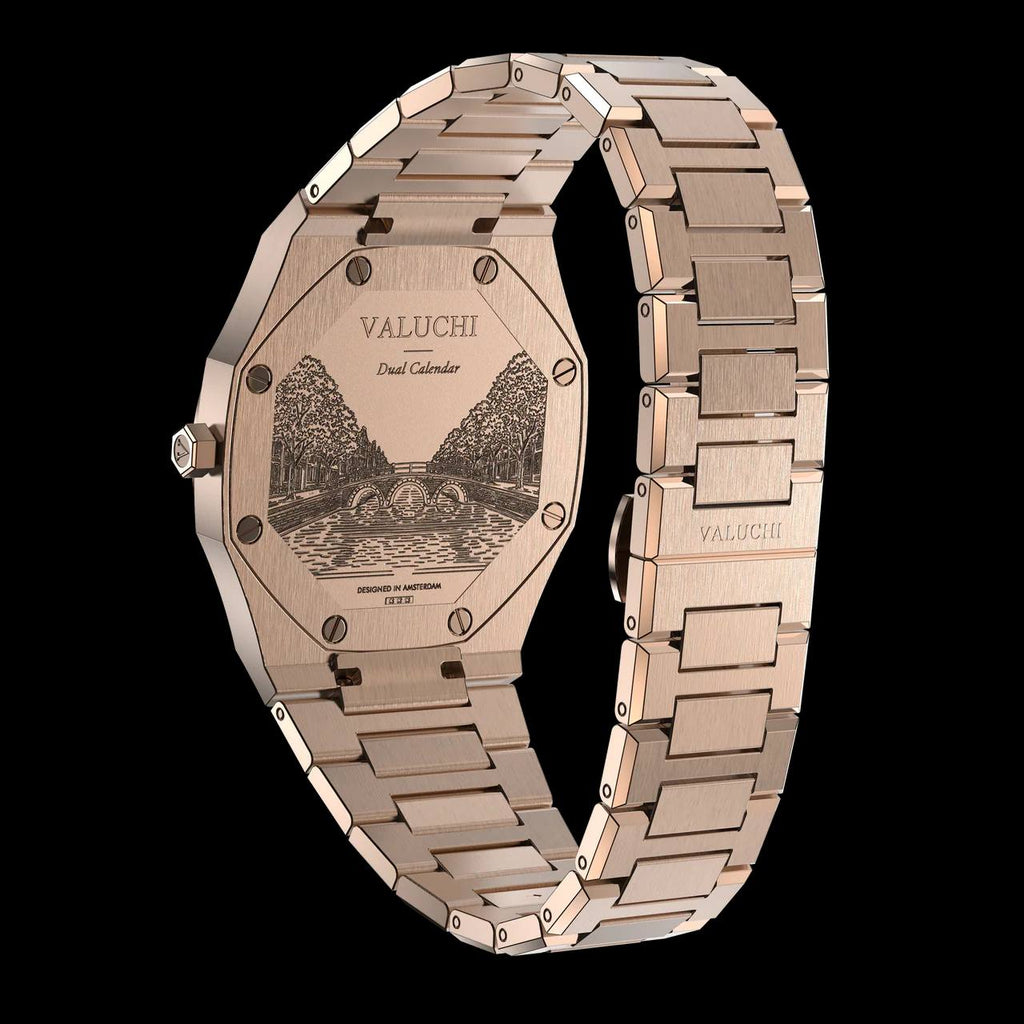VALUCHI Dual Calendar Rose Gold Black- 40MM