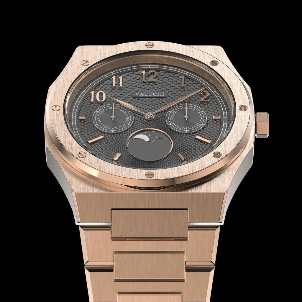 VALUCHI Dual Calendar Rose Gold Black- 40MM