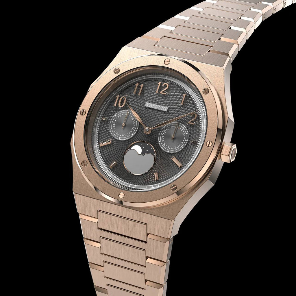 VALUCHI Dual Calendar Rose Gold Black- 40MM