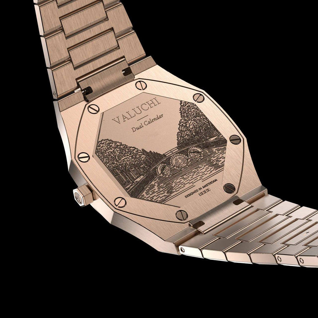 VALUCHI Dual Calendar Rose Gold Black- 40MM