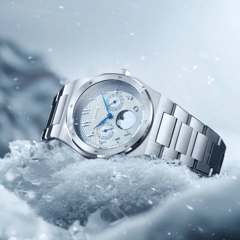 VALUCHI Dual Calendar Limited Silver Ice Blue-40MM