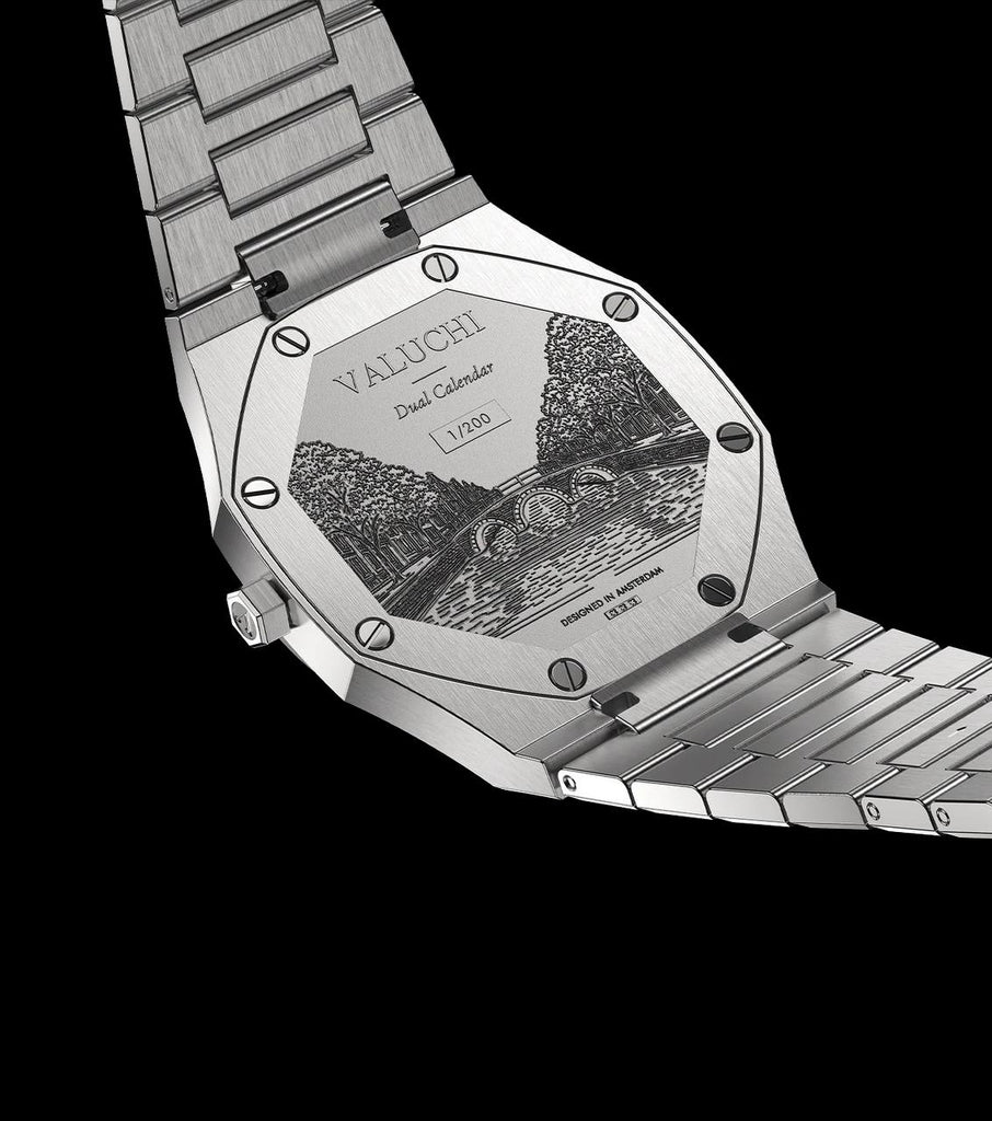 VALUCHI Dual Calendar Limited Silver Ice Blue-40MM