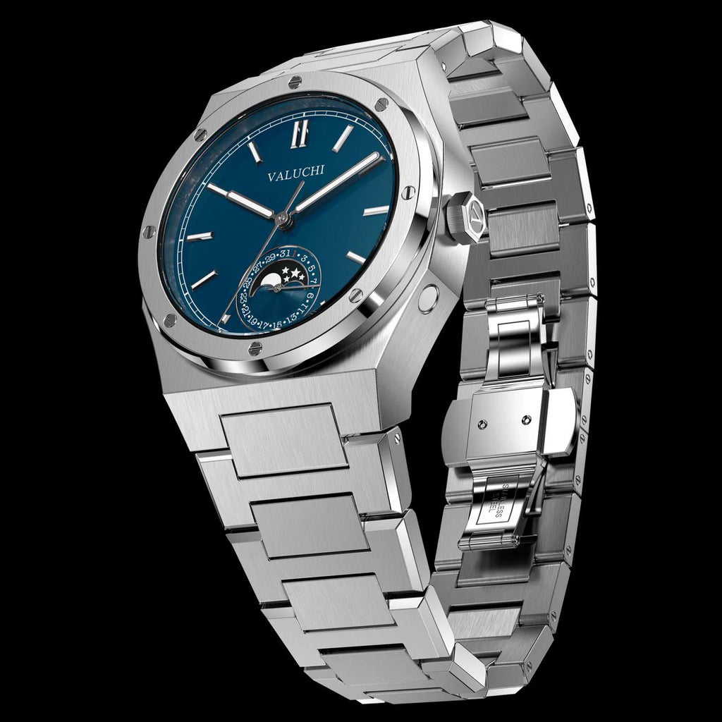 VALUCHI Soluna Automatic Silver Blue-38MM