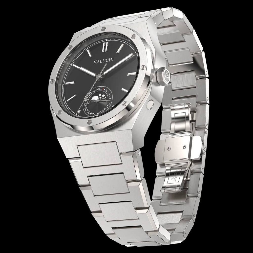VALUCHI Soluna Automatic Silver Black- 38MM