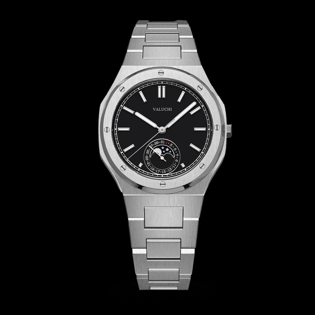 VALUCHI Soluna Automatic Silver Black- 38MM