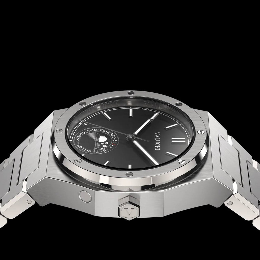 VALUCHI Soluna Automatic Silver Black- 38MM