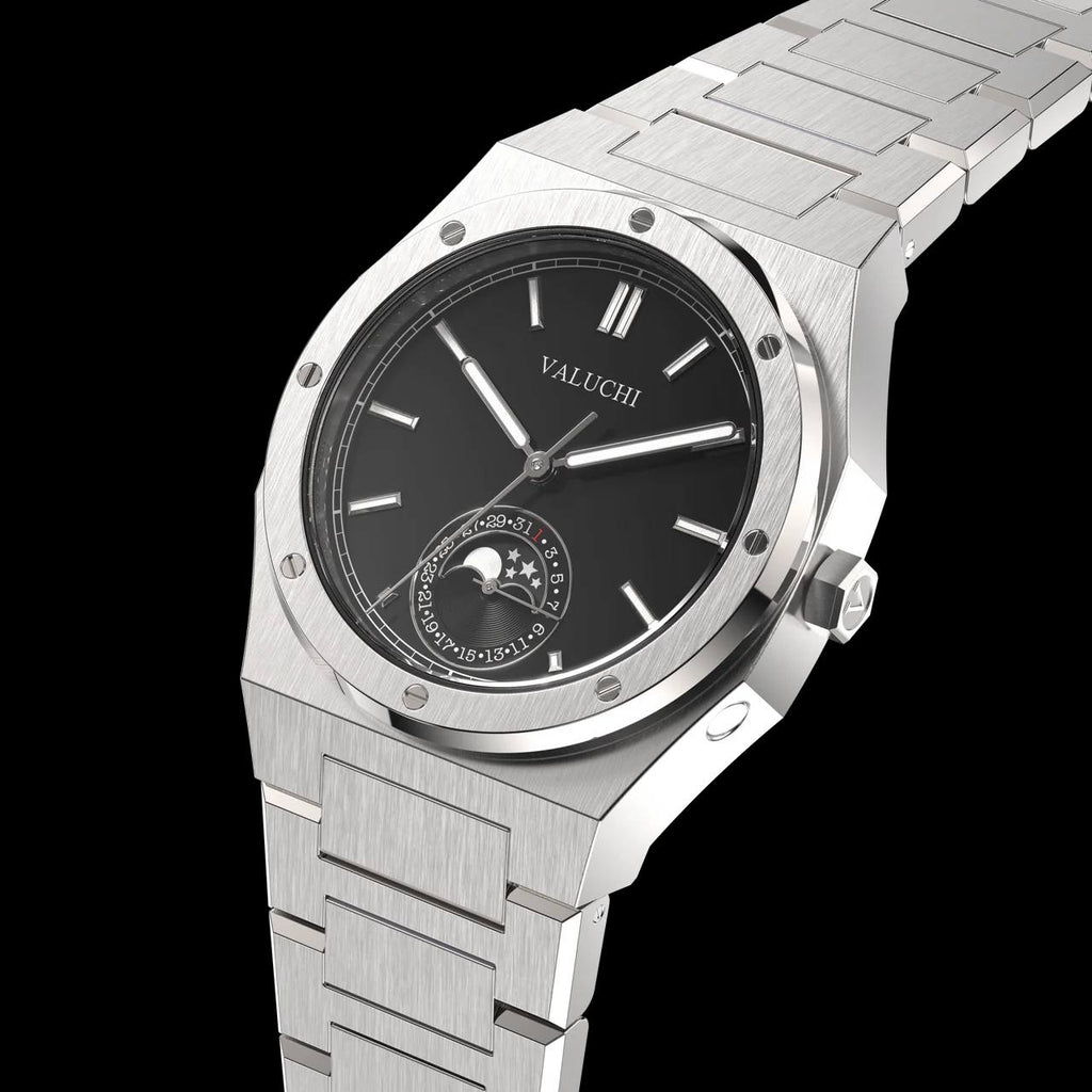 VALUCHI Soluna Automatic Silver Black- 38MM