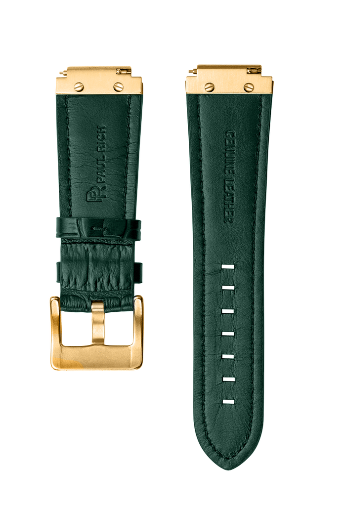 LEATHER WATCHBAND - GOLD GREEN