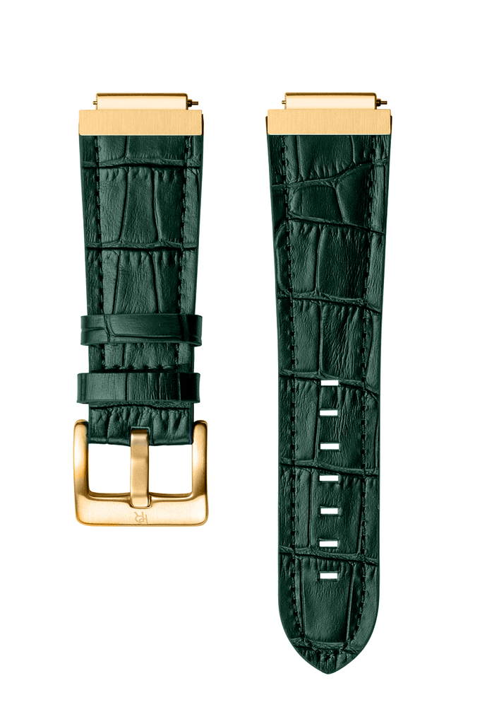 LEATHER WATCHBAND - GOLD GREEN