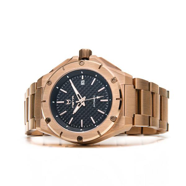MSTR NOBLE AUTOMATIC / ROSE GOLD WITH CARBON FIBER - STAINLESS STEEL LINKS