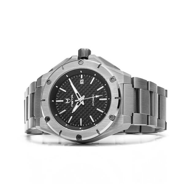 MSTR NOBLE AUTOMATIC / SILVER WITH CARBON FIBER - STAINLESS STEEL LINKS